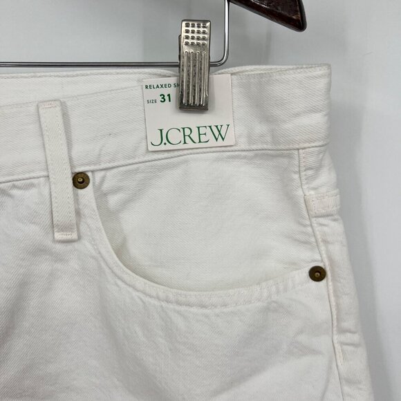 Relaxed denim short in white raw hem woman's size 31 new with tag - Picture 2 of 15